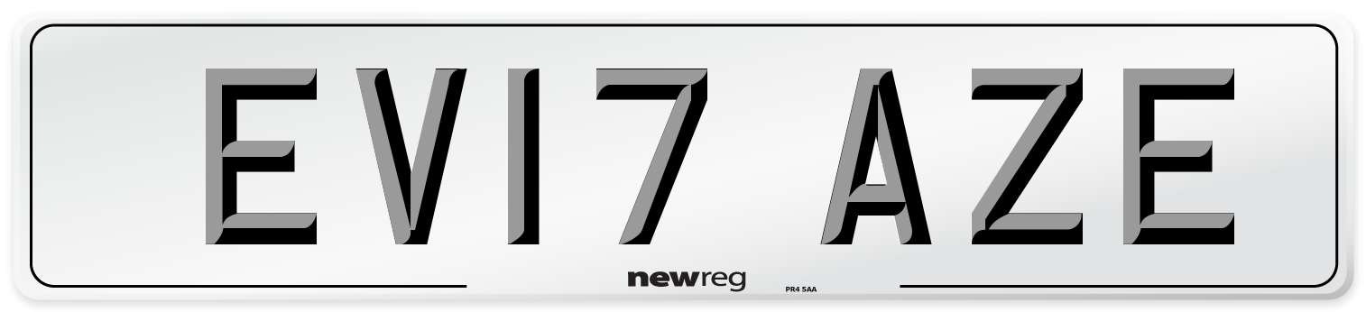 EV17 AZE Number Plate from New Reg